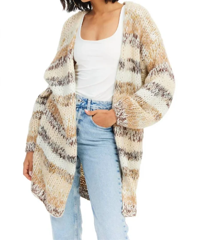 Warm and substantial Jodie Cardigan In Multi Ivory