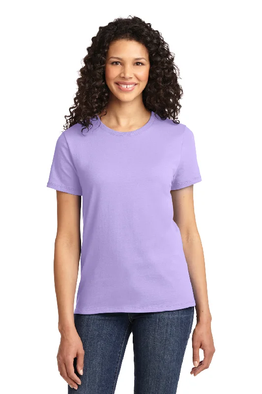 Street Casual Style Port & Company Womens Essential Short Sleeve Crewneck T-Shirt - Lavender Purple