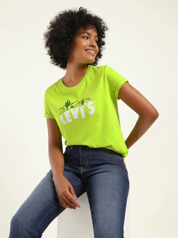 Classic Color Comfortable Design Women's Brand Logo Crew Neck T-Shirt