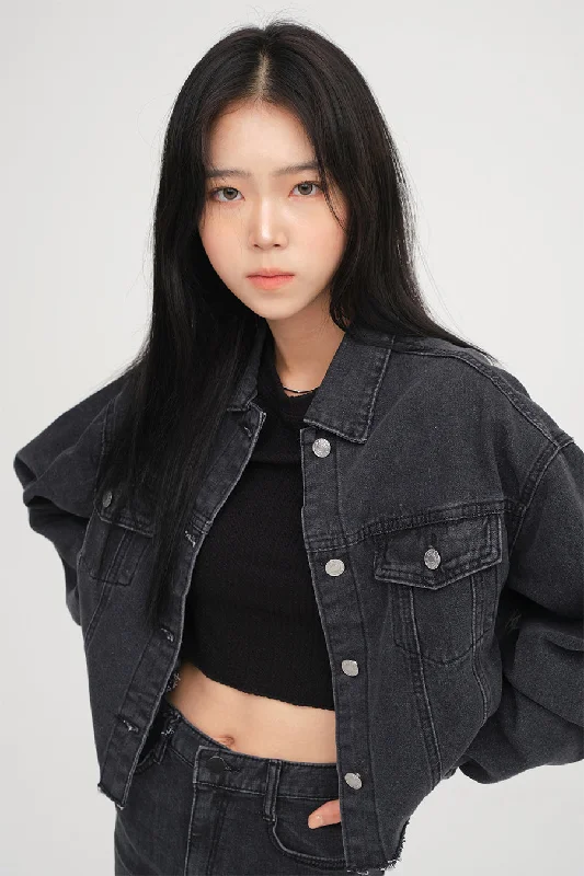 Creative Style Ripped Hem Denim Crop Jacket F14