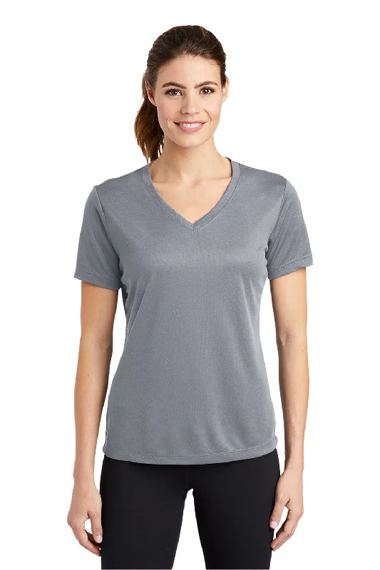 Comfortable Fashion Elegant And Simple Sport-Tek Womens RacerMesh Moisture Wicking Short Sleeve V-Neck T-Shirt - Silver Grey Comfortable Fashion Elegant And Simple Sport-Tek Womens RacerMesh Moisture Wicking Short Sleeve V-Neck T-Shirt - Silver Grey