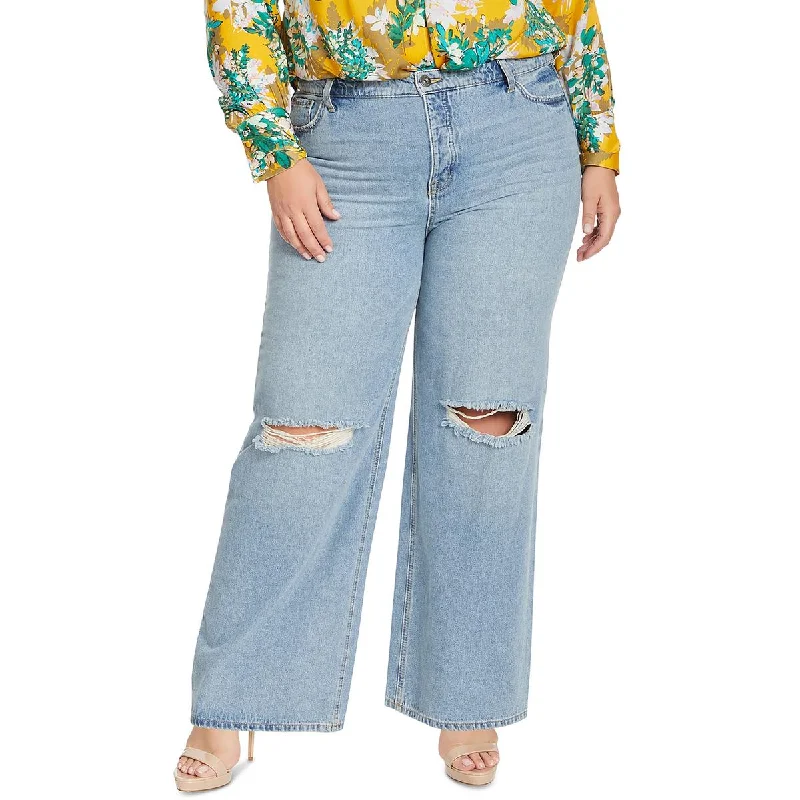 Creative Prints Sports Design Jessica Simpson Womens Plus Destroyed Denim Wide Leg Jeans Creative Prints Sports Design Jessica Simpson Womens Plus Destroyed Denim Wide Leg Jeans