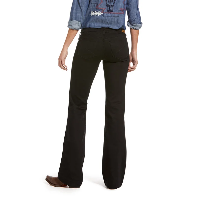 Age-reducing Style New Autumn And Winter Styles Ariat Women's Trouser Mid Rise Forever Wide Leg Pant, Black