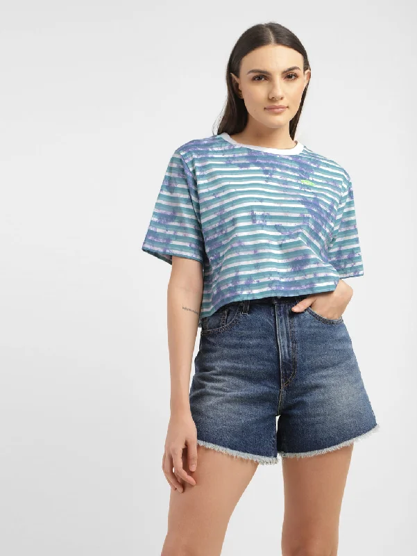 Celebrity Must-have Trendy And Casual Women's Striped Loose Fit T-shirt