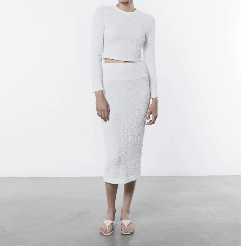 Elegant Style Puckered Pencil Skirt In Undyed