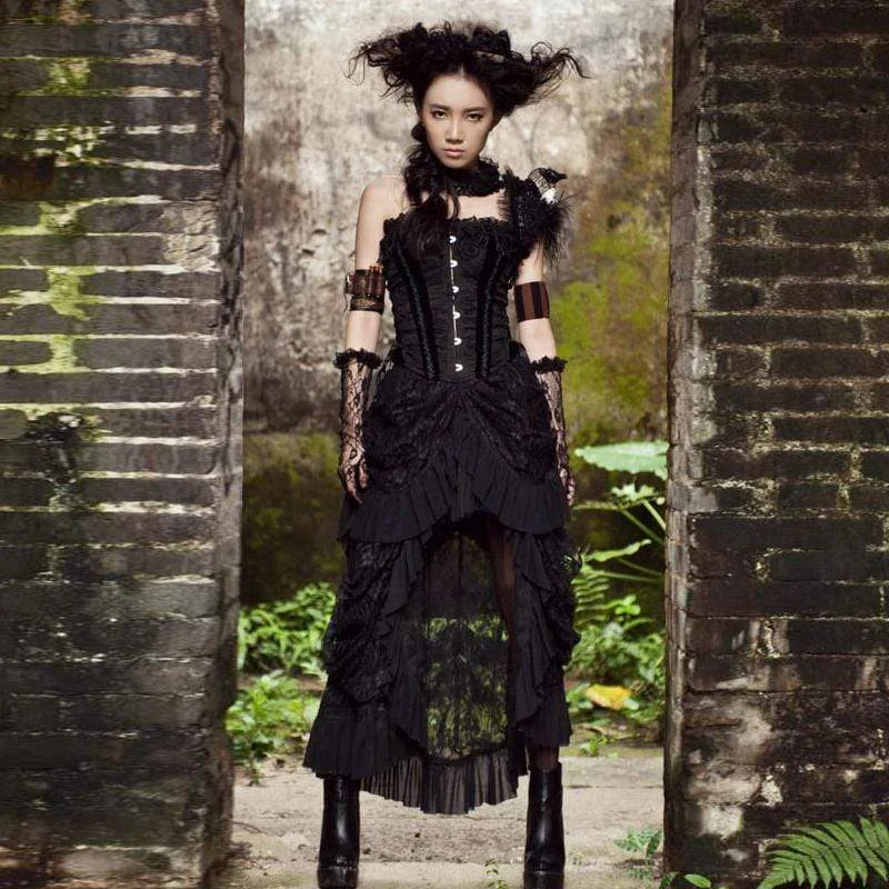 Comfortable Series Fashion Elements Vintage Long Ruched Layard Skirt