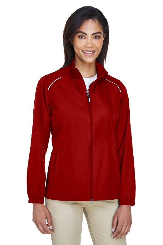 Minimal Classic Girl Style Core 365 Womens Motivate Water Resistant Full Zip Jacket - Classic Red