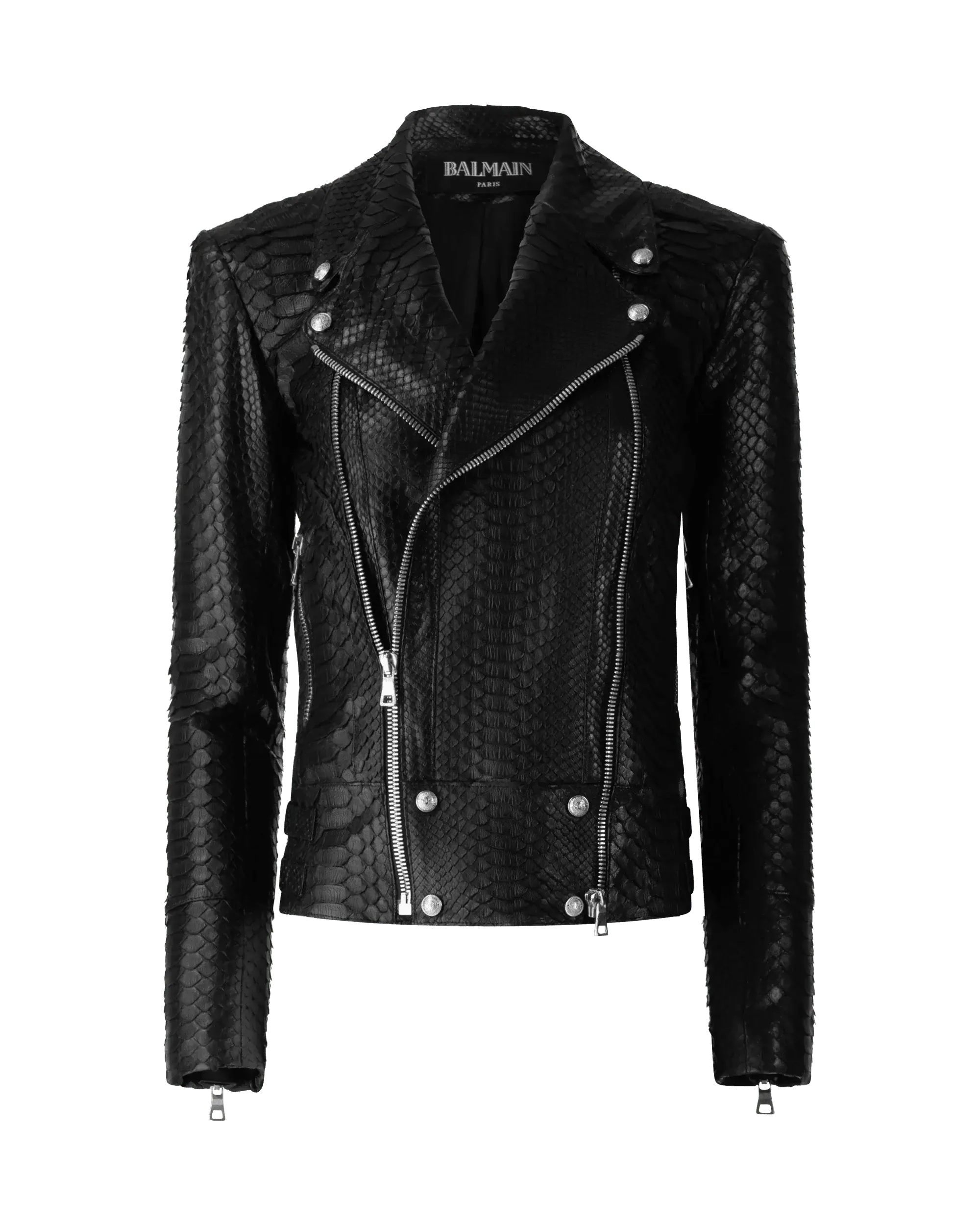 Street Show-off Style Python Moto Jacket