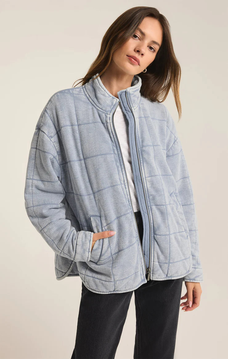 Minimal Classic Unique Prints Bonfire Knit Denim Jacket
