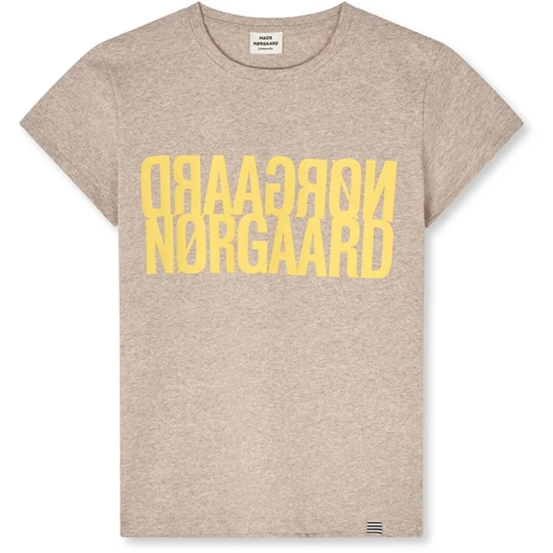 Nightclub Style Mads Nørgaard Single Organic Tuvina T-Shirt Oatmeal Melange