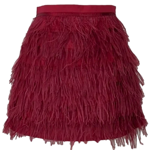 Sports Casual Style Crimson Feather Skirt