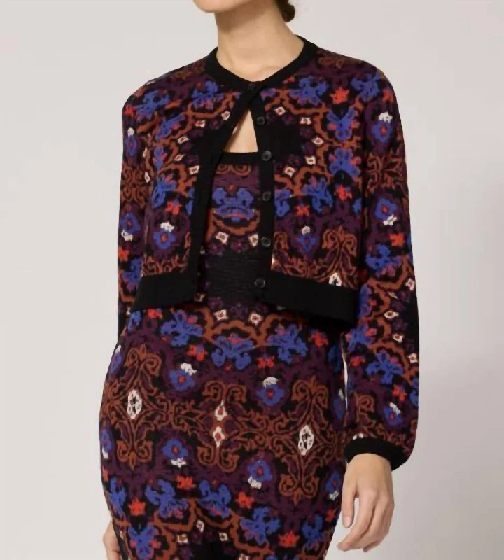 Cool Style Marybeth Sweater Cardigan In Venezia Print