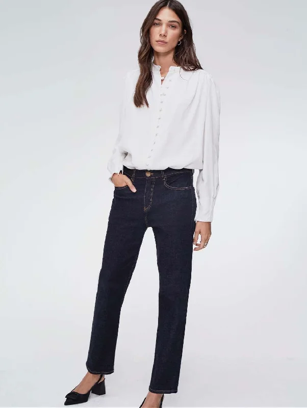 Avant-garde Design Unique Design Organic Cotton Boyfriend Jeans | Dark Denim