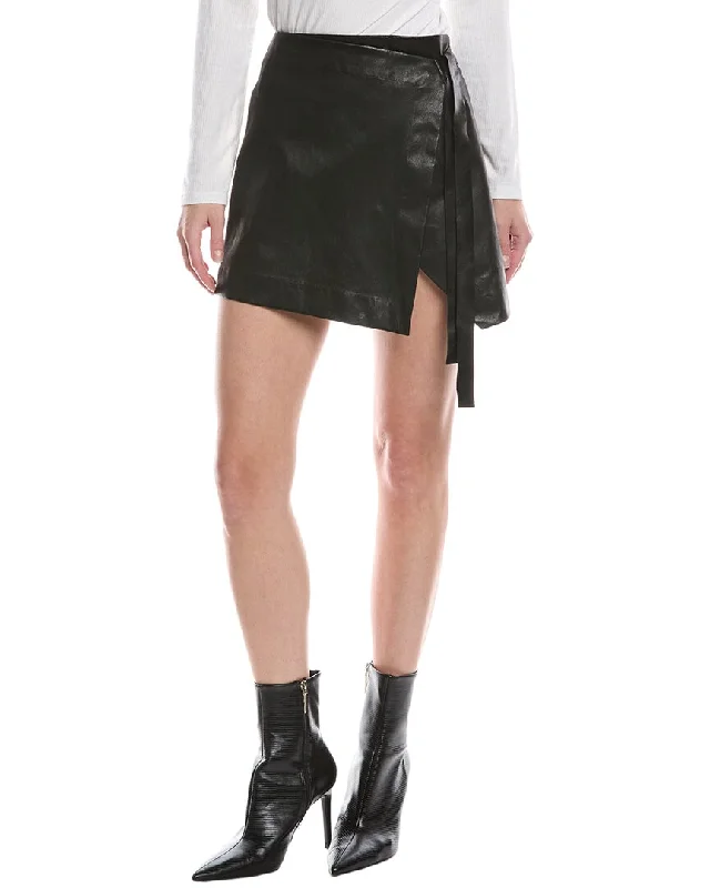 Exquisite workmanship rag & bone James Leather Wrap Skirt