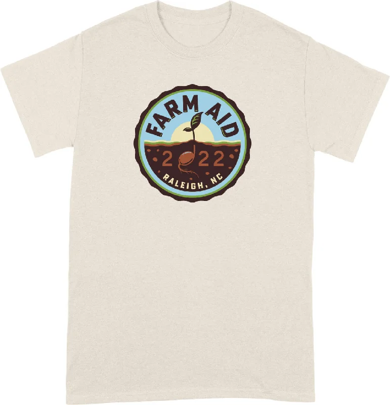 Street Cool Fashion Elements Farm Aid 2022 Concert Logo Unisex Tee- Natural