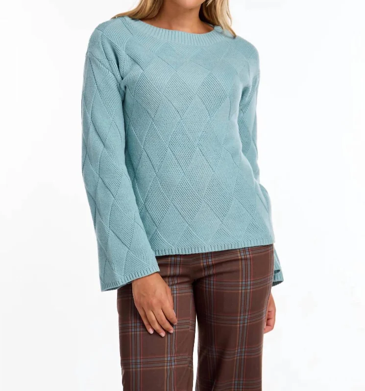 Personalized Design Carefree Style Aqua Sweater