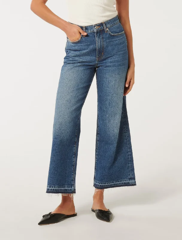 Fashion Design Modern Tailoring Bea Wide Leg Crop Jeans