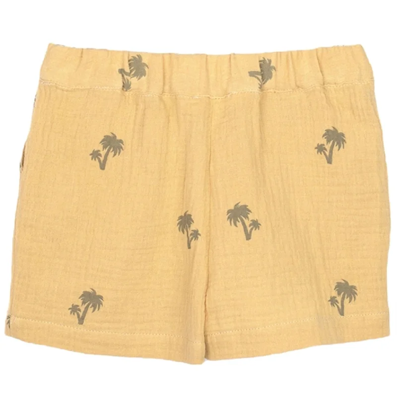 Sports High Waist Style Fliink Almond Buff Aop Elmo Shorts