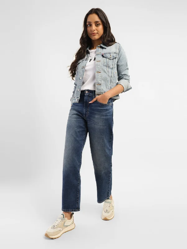 Short Design European And American Style Women's Mid Rise 94 Baggy Fit Jeans