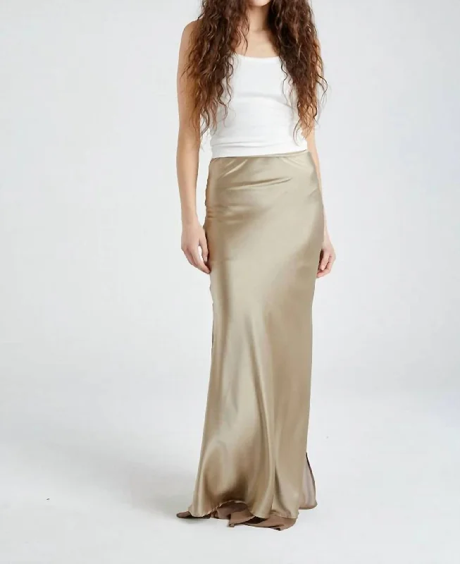 Sports And Leisure Comfortable Series Helena Silk Skirt In Caramel