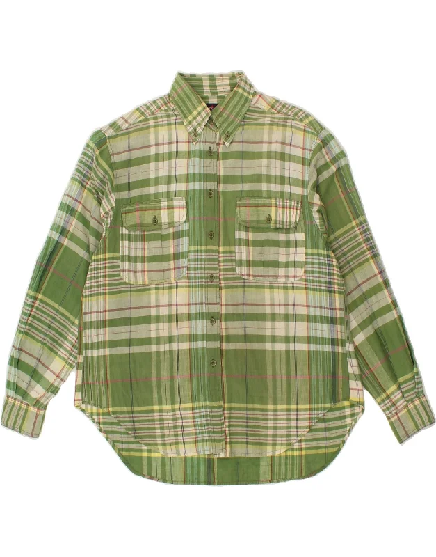Personalized Wear Short Design LES COPAINS Womens Shirt UK 18 XL Green Check Cotton