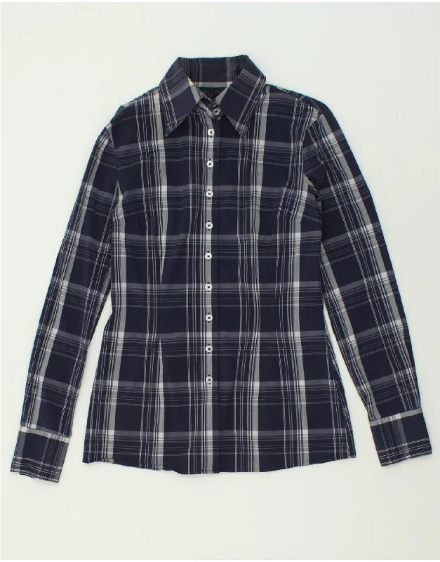 Youthful Vitality Comfortable Design BENETTON Womens Shirt UK 12 Medium Navy Blue Check Cotton Youthful Vitality Comfortable Design BENETTON Womens Shirt UK 12 Medium Navy Blue Check Cotton
