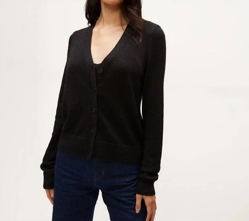 Fresh And Capable Warm And Comfortable Ruiz Metallic Cardigan In Black