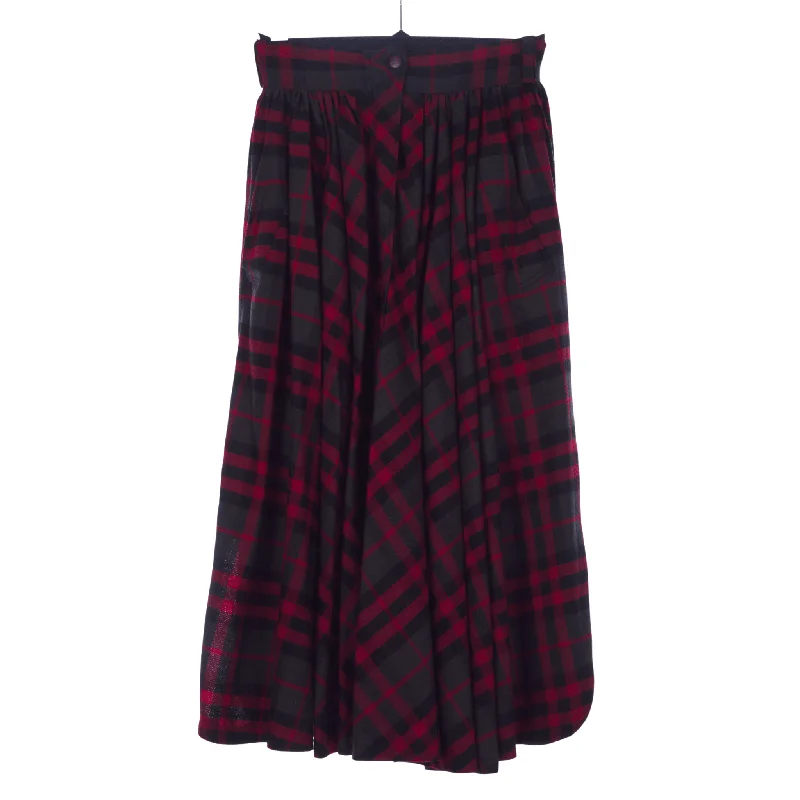 Creative Prints Sports Design Christian Aujard Paris Vintage Red and Green Tartan Wool Skirt UK Size 10