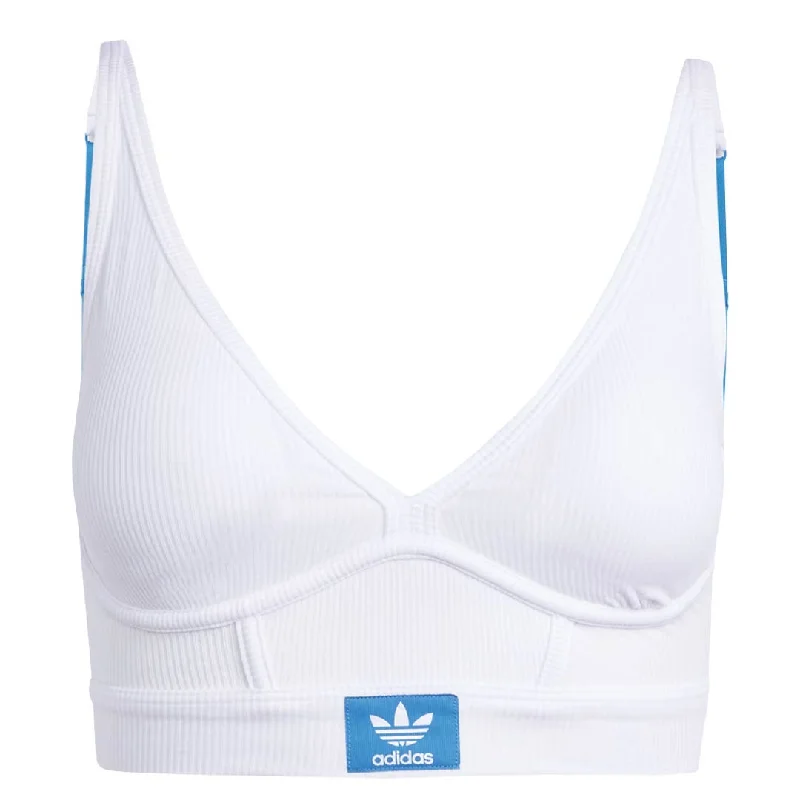 End Of The Year Simple Matching adidas - Women's Adicolor Flex Ribbed Cotton Two-Ply Plunge Brami Bra (GC3842)