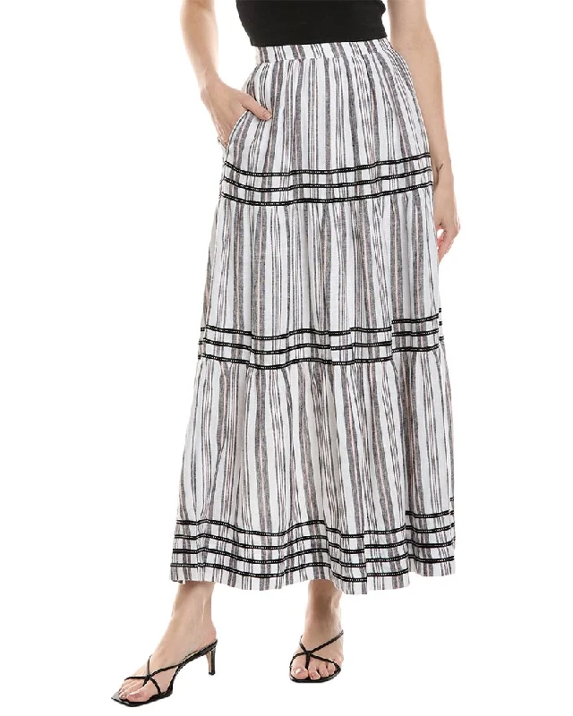 Celebrity Style Elegant Temperament tyler böe Daphine Linen-Blend Skirt