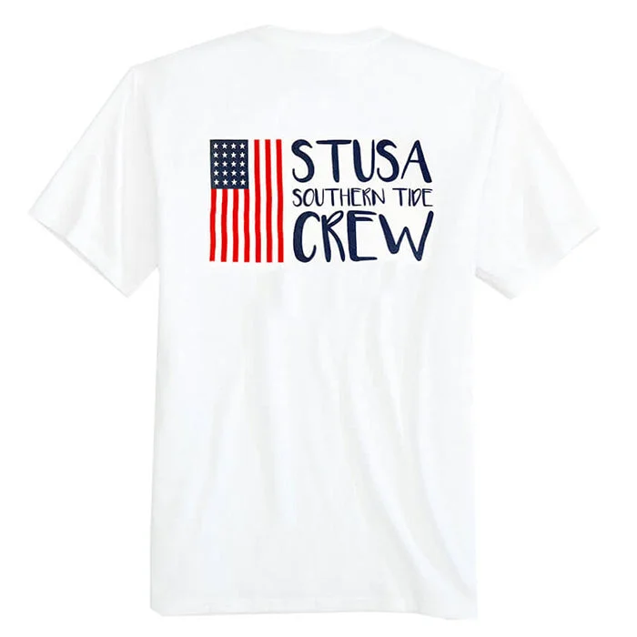 Goddess Style Fresh And Simple Southern Tide Womens USA Crew T-Shirt - Classic White FINAL SALE Goddess Style Fresh And Simple Southern Tide Womens USA Crew T-Shirt - Classic White FINAL SALE