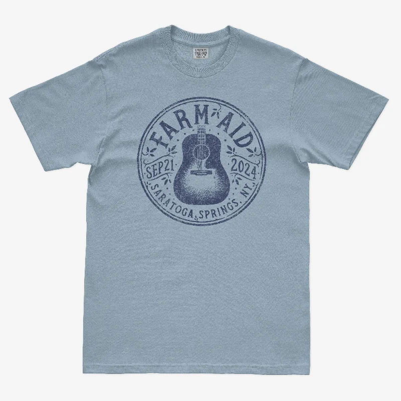 Fashionable Inner Wear Exquisite Embroidery Farm Aid 2024 Guitar Circle Tee – Chambray Blue Fashionable Inner Wear Exquisite Embroidery Farm Aid 2024 Guitar Circle Tee – Chambray Blue