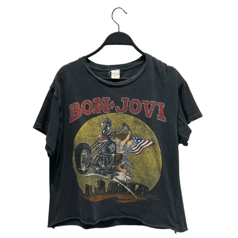 Fashion Must-have Fashionable And Versatile MADEWORN/Vintage/T-Shirt/Cotton/GRY/BON JOVI / BORN TO RIDE Fashion Must-have Fashionable And Versatile MADEWORN/Vintage/T-Shirt/Cotton/GRY/BON JOVI / BORN TO RIDE