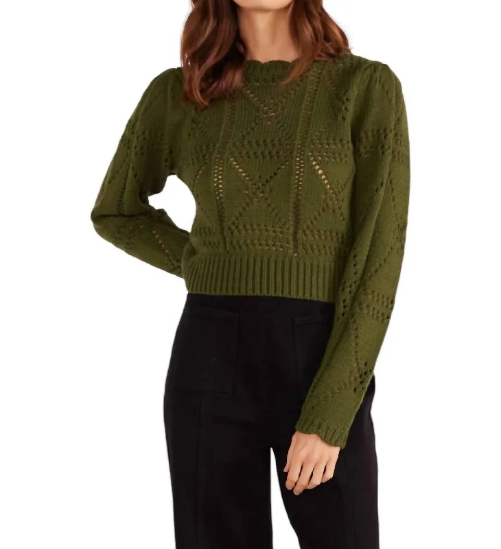 Hip-hop Style Sally Pontelle Knit Jumper In Forest Green