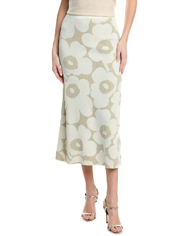 Noble Temperament Marimekko Kvaternio Linen-Blend Skirt