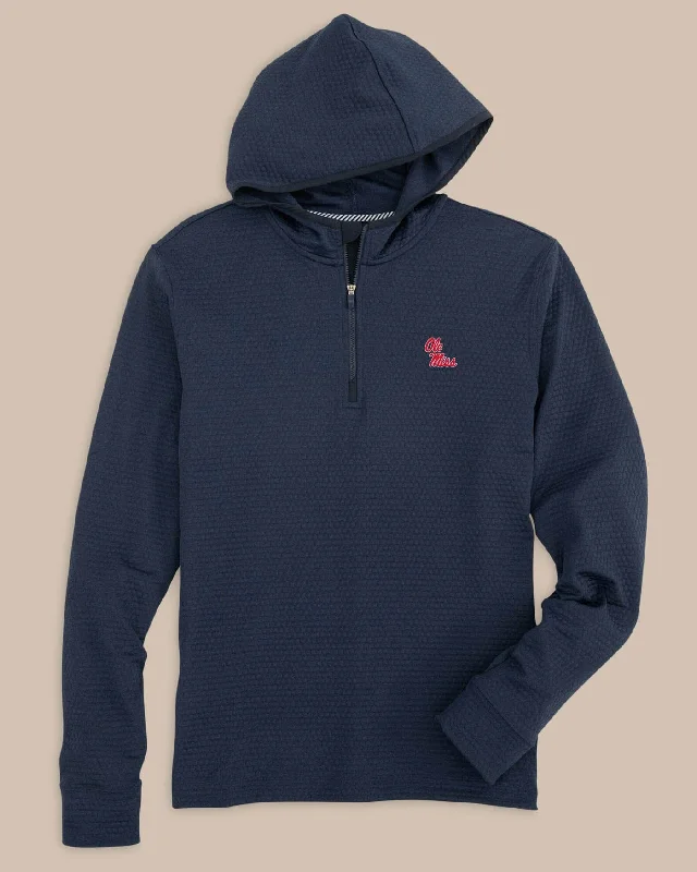 Personalized Wear Slightly Flared Design Ole Miss Rebels Scuttle Heather Quarter Zip Hoodie