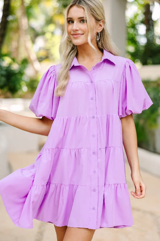 Dynamic Fashion Make It So Lavender Purple Babydoll Dress