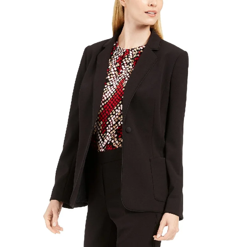 Exclusive Customization Personalized Design Calvin Klein Women's Piped-Trim Tuxedo Blazer Black Size 12 Exclusive Customization Personalized Design Calvin Klein Women's Piped-Trim Tuxedo Blazer Black Size 12