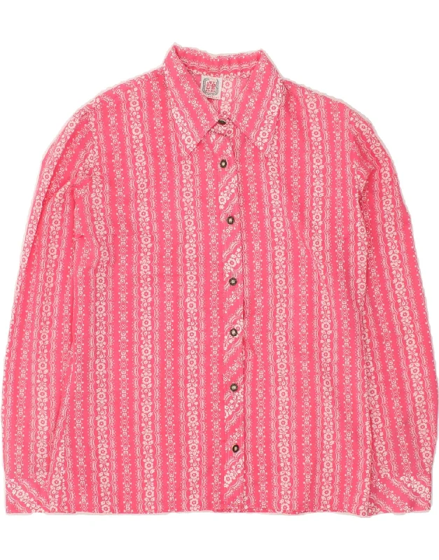 Must-have For Fashion Fresh And Capable VINTAGE Womens Shirt UK 16 Large Pink Floral Must-have For Fashion Fresh And Capable VINTAGE Womens Shirt UK 16 Large Pink Floral