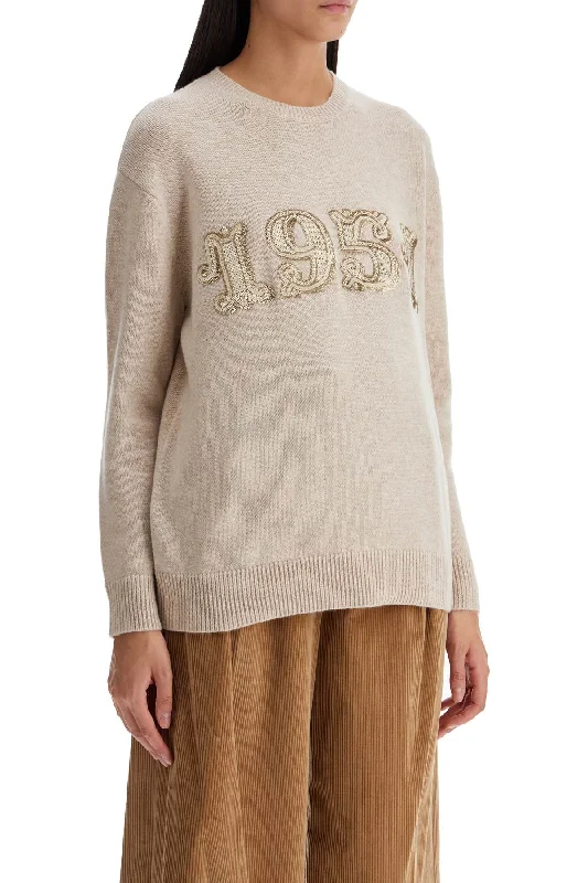 European Plan Youthful Street Fashion Max Mara Form With Embroidery And Sequins Pullover