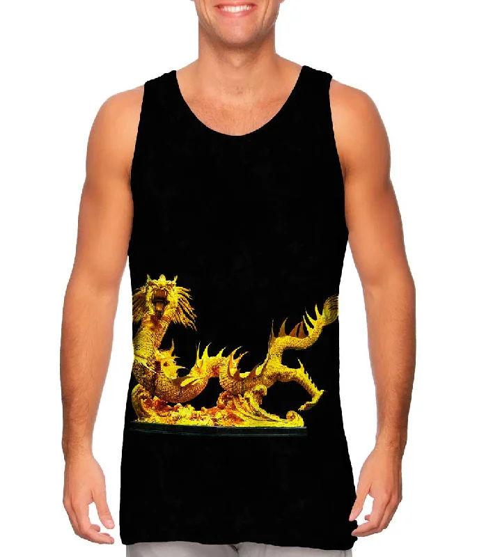 Classic Retro French Style Golden Dragon Broncefigur Gold