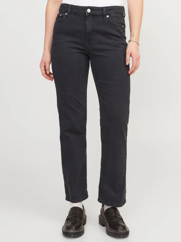 Bright Colors Fresh And Simple Nice Slim Straight Crop Ankle Black Jeans