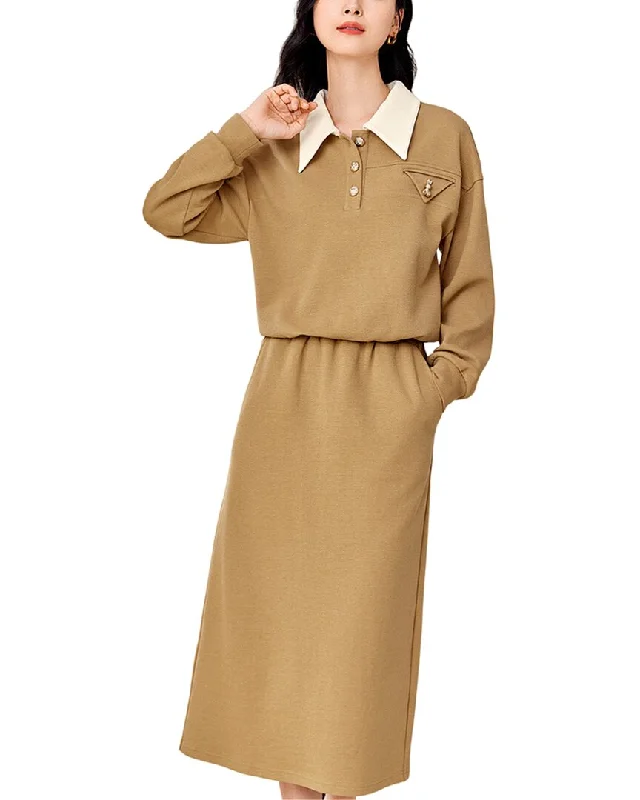 British Style Sports And Leisure OUNIXUE 2pc Sweater & Skirt Set