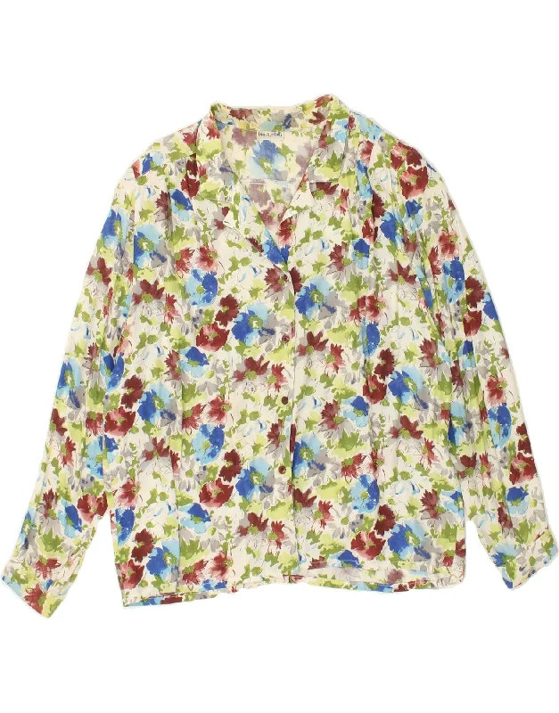 Street Vertical And Horizontal Design DIANA BENTALLS Womens Shirt Blouse EU 48 2XL Multicoloured Floral