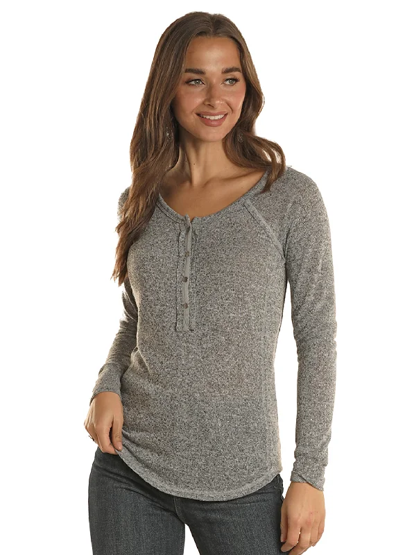 Cute Design New Products Women's White Label Henley T-Shirt #LW22T02366