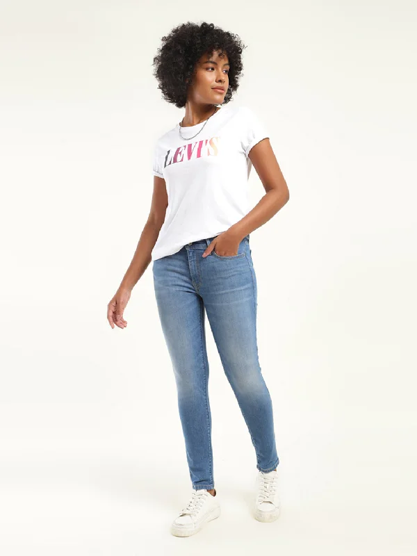 Classic Style Playful Style Women's Mid Rise 711 Skinny Fit Indigo Jeans