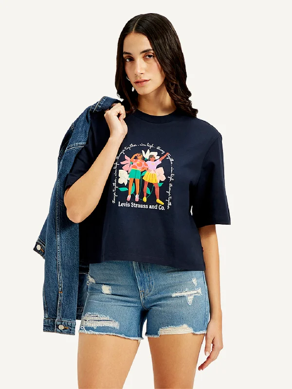 Low-key Luxury Women's Graphic Print Boxy T-Shirt