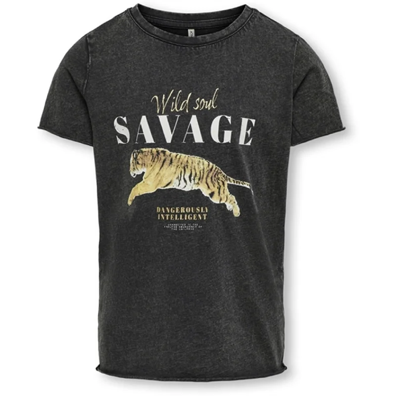 Trendy And Casual Elegant And Charming Kids ONLY Black Savage Lucy T-shirt