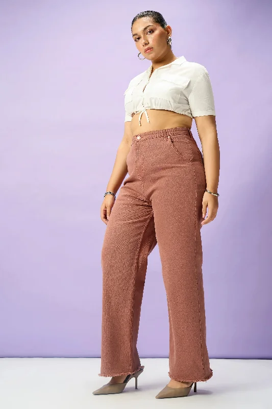 Personalized Design Personalized Wear Rosewood Burnt Curve Straight Fit Jeans