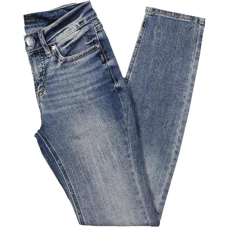 Personalized Design Personalized Wear Silver Jeans Co. Womens Mid-Rise Faded Straight Leg Jeans Personalized Design Personalized Wear Silver Jeans Co. Womens Mid-Rise Faded Straight Leg Jeans